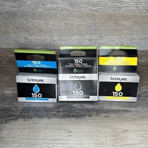 Lexmark 150 Genuine Black, Yellow & Cyan Ink Cartridges OEM 2011 Sealed